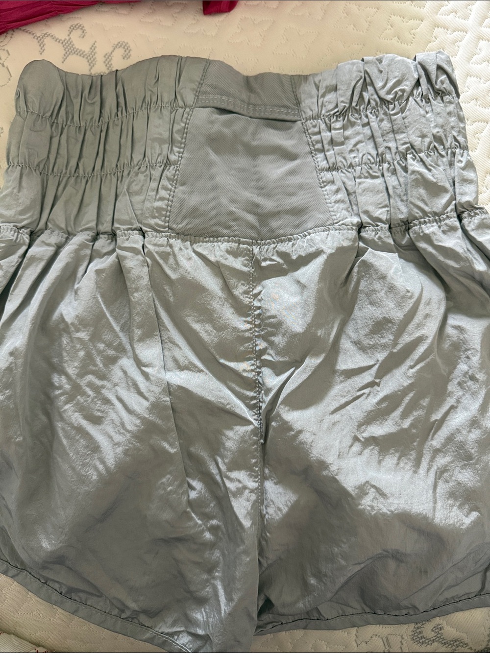 Women's Free People movement Light Gray Smocked-Waist Shorts - Picture 3 of 3